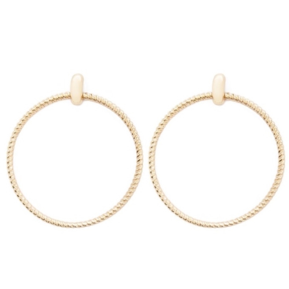 New Women's Twisted Drop Hoop Earrings Gold